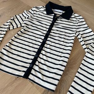 Ribbed Striped Long Sleeve Shirt